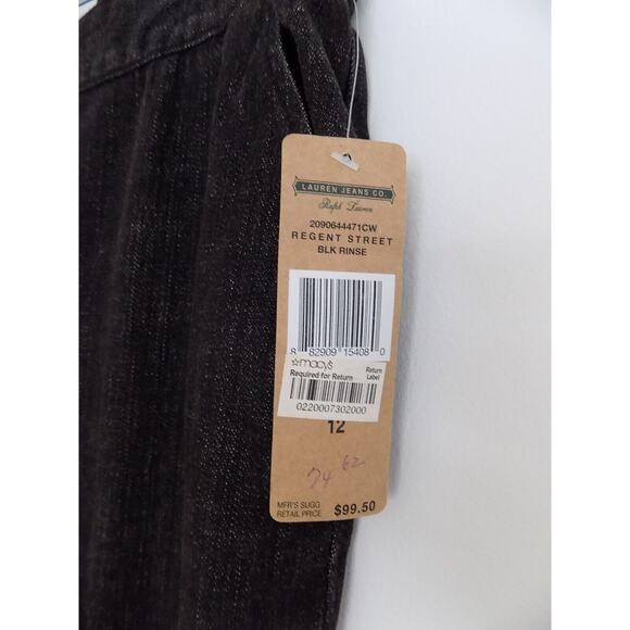 Ralph Lauren Jeans Co. black denim jeans size 12 NWT - Picture 3 of 5